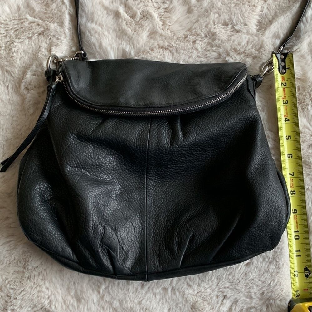 MARGOT Leather Purse‎ NY Natalie Black Soft Pebble Crossbody Shoulder Bag - Picture 11 of 12